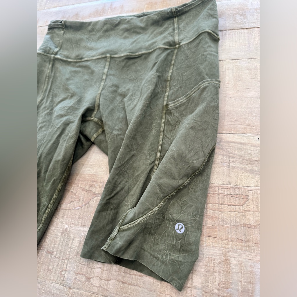 Lululemon Align Hi Rise Nulux Shorts Leggings In Green Dye